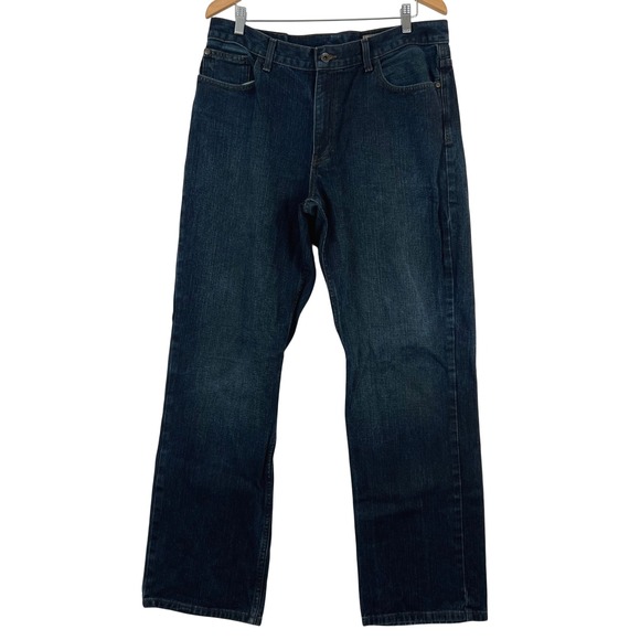 VTG IZOD Relaxed Fit‎ Jeans Dark Wash Denim Classic Mens Size 36x32 y2k 90s - Picture 1 of 11